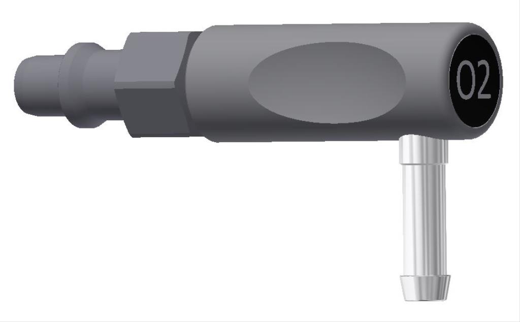 Angled plug N2O nozzle 7mm, DIN ISO V4A