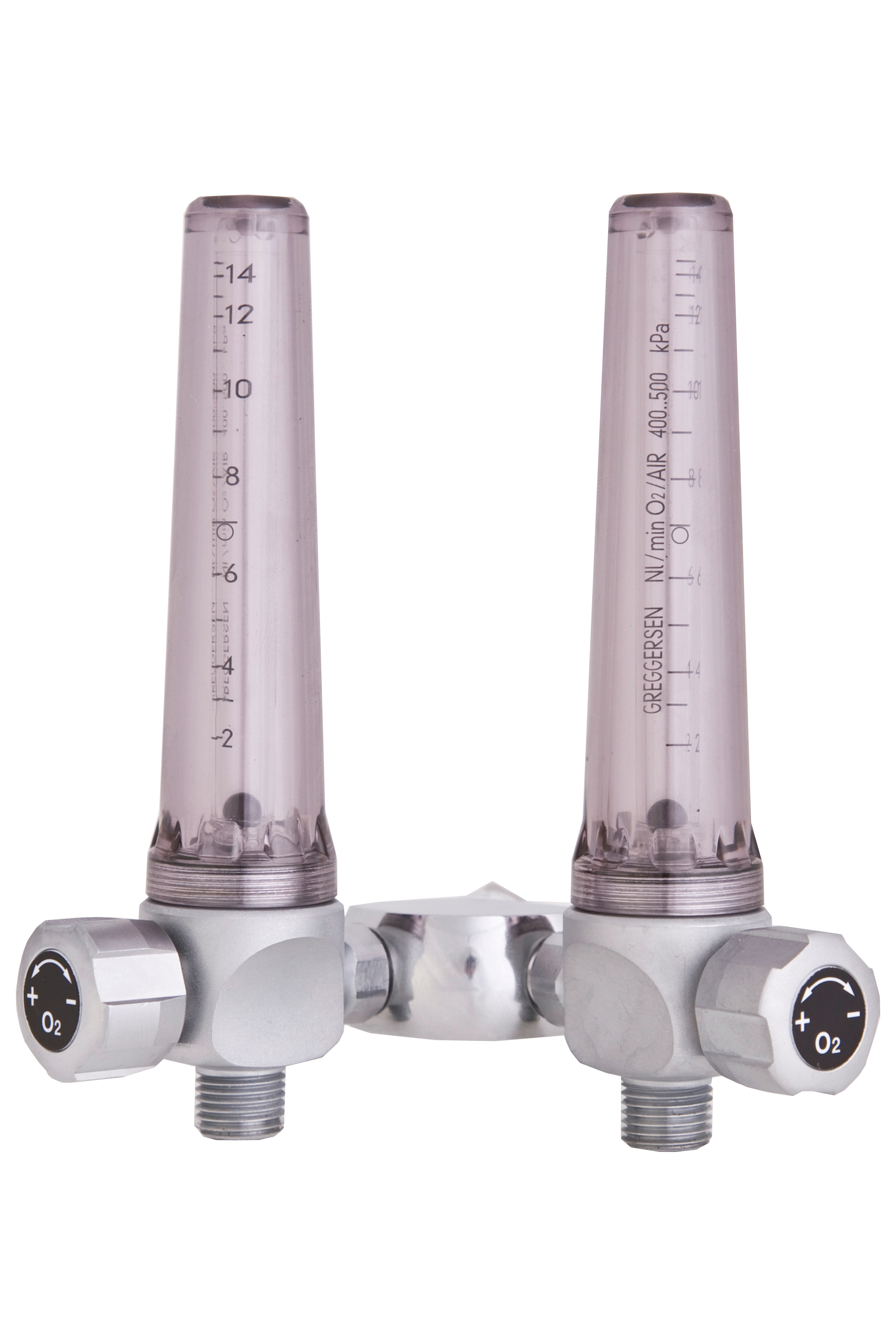 Double Flowmeter, DIN, O2, 0-15l/min